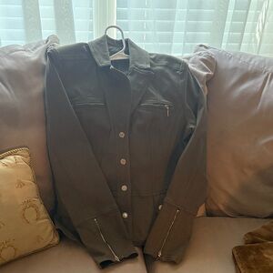 White House Black Market Olive Jean Jacket